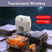 Transparent Touch Headphone Wireless Noise Cancelling Earbuds 5.3 Bass Stereo Earbud Waterproof Sport A