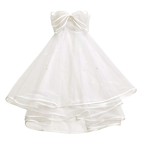 Doppelschichtiger transparenter Brautschleier mit-Creme