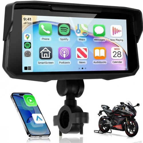 6.86'' Motorcycle Wireless Carplay Android Auto Display Portable Navigation Screen Waterproof  Player Monitor 2