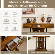 T-vormige consoletafel voor kleine ruimtes 91 x 30 x 88 cm Rustiek bruin