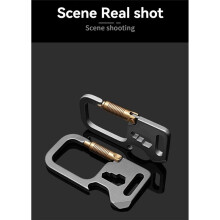 Titanium Alloy Keychain Car Key Holder Backpack Buckle Outdoor Carabiner Hook Clip Camping Hiking EDC Tools