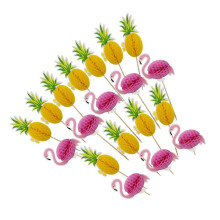 19St Hawaii Thema Flamingo En Ananas Baktoppers Voor Feesttaarten
