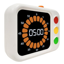 Minuteur Numérique 60 Minutes, Outil de Gestion Du Temps Visuel en Plastique, Motif Feux de Circulation, pour la Maison, L'École et le Bureau T4MC