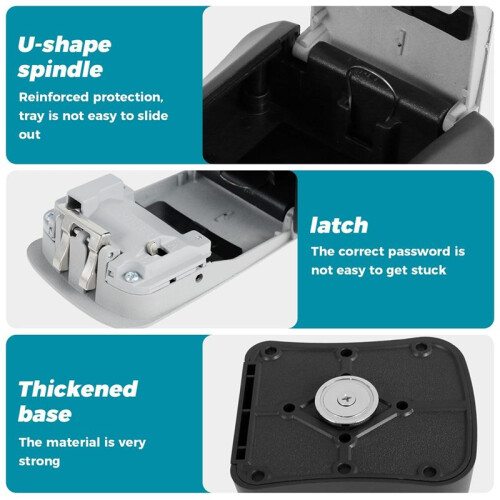 Magnetic Key Box for Under Car, 4 Digit Combination Code Magnetic Key Storage Holder, Magnet Key Lock Case for Hide Key 1