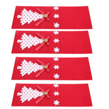 4St Kerst Thema Bestekhoezen Rood Vilten Feestaccessoires