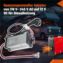 Adaptador de Alimentação CA/CC de 220 V para 12 V para Aquecedor de Ar de 5 KW e 8 KW, Aquecedor de Estacionamento para Caravana e RV, Plugue UE
