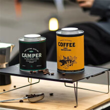 Coffee Bean Storage Can-Portable,Food Grade,Tinplate Storage Tank,Fresh-Keeping Breathable Tin Box for Camping & Home A