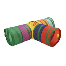 Bunny Tunnels & Tubes Collapsible 3 Way Bunny Hideout Small Animal Activity Tunnel Toys for Dwarf Rabbits Bunny Kitty