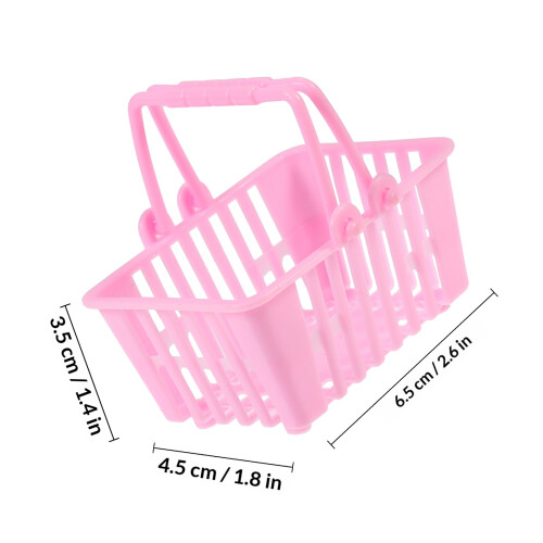 10St Kinder Speelmandjes Plastic Mini Boodschappenmand Roze 1
