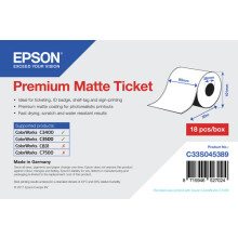 Lippunauhat - EPSON - Rullakoko 8 cm x 50 m - Yhteensopiva TM-C3400-LT - Valkoinen - 1 rulla