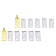 1Set Hanger Tray Voor Foto Sieraden Met Gouden Alloy Basis