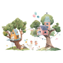 2St Cartoon Muurdecoratie Dieren Stickers, Makkelijk Verwijderbaar