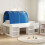 VidaXL vidaXL Kids'High Bed Frame with Storage White and Blue 1