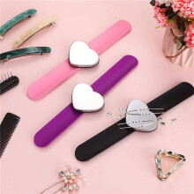 Almofada de Agulha de Costura MagnéTica 3 PeçAs em Forma de CoraçãO Suporte de Agulha MagnéTico Grampo de Cabelo Pulseira de Silicone Almofada de