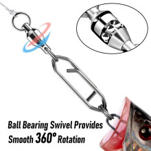 30Pack Fishing Speed Clips Quick Change Snap Swivels, Bearing Swivel Power Clips Fishing Snap Swivels Type 5
