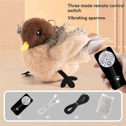 Interactive Flapping Bird Cat Toy - Simulated Chirping Bird, Engaging Toy for Cats,Durable and Fun 1