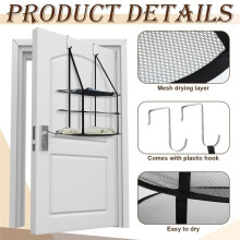 2 Pcs 3 Tier Sweater Drying Rack Flat over the Door Folding Drying Rack Large Lay Laundry Hanging Dryer for Apartment B