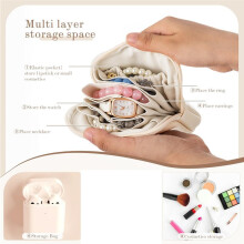 2 Pcs Small Travel Jewelry Case for Women Gift,  Jewelry Pouch Organizer Bag with Zipper, for Rings, Necklaces