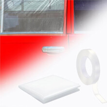 31.5 X 47.24 Inches Broken Window Cover with Double-Sided Tape, Pre-Cut Transparent PVC Car Window Covering Film