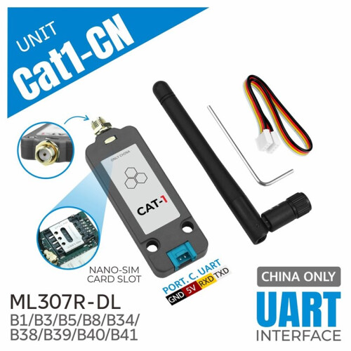 Unit Cat1-CN LTE Cat.1 Wireless Communication Unit with ML307R-DL Module Onboard SMA Interface and -SIM Card Slot 2