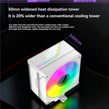 T6 CPU Cooler Temperature Display Radiator 6-Heat Pipes ARGB 220W Air Cooler for LGA1700 115X AM4 AM5 A