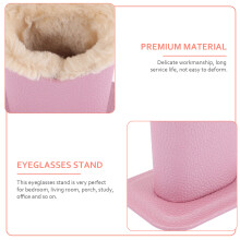 1St Roze Leren Brillenhouder Plush Vulling Desktop Brillendisplay