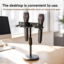 Multi Microphone Holder to 4 Mics Portable Microphone Storage Stand Mic Stand Tray for Handheld Dynamic Wireless Mics