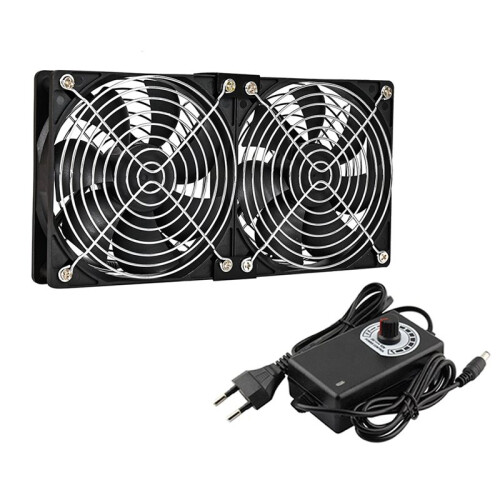 110V-220V Fan Cooling Controller Btc Machine Chassis Workstation Cabinet Radiator Server Fan for GPU VGA, EU Plug