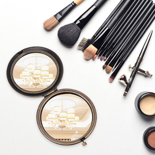 2St Draagbare Dubbelzijdige Makeup Spiegels 2