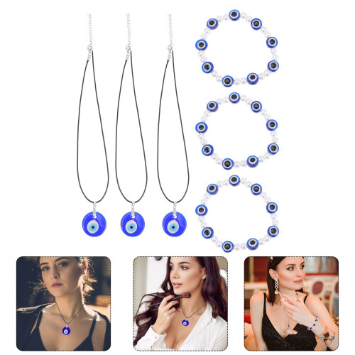 3Sets Oog Sieraad Halsketting En Armband Set 2
