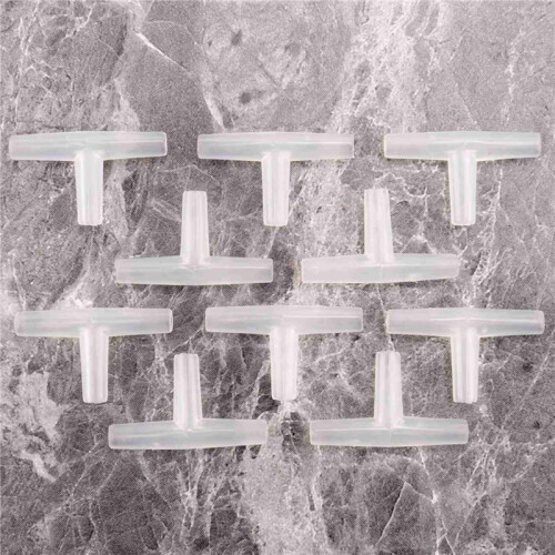 Plastic Tee Shape Aquarium 3-Way Air Valve Connectors 10 Pcs White 2