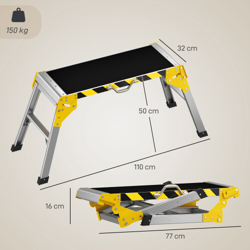 Homcom HOMCOM Work Bench, Foldable Garage Table, Aluminium Alloy, 150 kg 1
