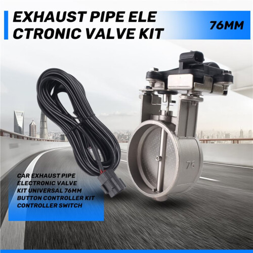 Car Exhaust Pipe Electronic Valve Kit Universal 76MM Button Controller Kit Controller 1