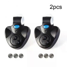 (2 Pcs) Fishing Alarm Fish Bite Alarm Loud Sound Bell Clip On Fishing Rod Fishing Electronic LED Light Fishing Tackle Tools Accessories