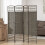 Homcom HOMCOM 4 Panel Folding Privacy Screen with Pine Wood Frame, Dark Grey 1