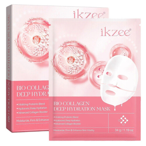 (8pcs) Collagen Mask Moisturizing Hydrating Light Lines Non-greasy Moisturizing Mask