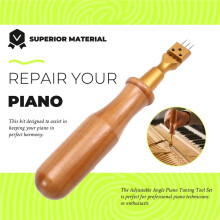 Piano Tuning Tool with Wood Handle Mallet Hammer Wrench Tuning Lever Piano Maintenance Tool