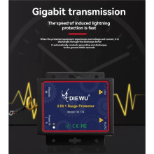 DIEWU Protetor Contra Surtos de Rede Gigabit RJ45 Ethernet, Dispositivo de Proteção Contra Surtos para Câmeras de Vigilância