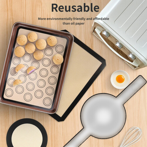 Multipurpose Nonstick Silicone Baking Pad Bakeware Sheet-Red 2 2