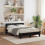 VidaXL vidaXL Bed Frame with LED Black Oak 150 x 200 cm Engineered Wood 1