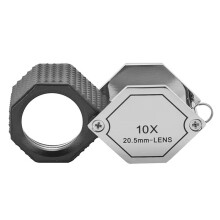 New 10X Jewelery Loupe Hexagonal Portable Foldable Pocket Magnifier 20.5mm Len Optical Magnifying Glass
