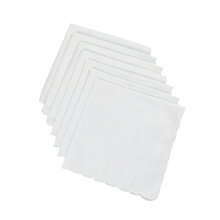 Elegant White Cotton Hanky With Decorative Scalloped Edging-7