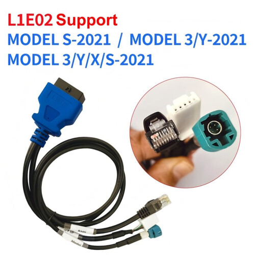For  LAN + CAN Diagnostic Cable for  OBD2 Diagnostic Interface for 2021 Model 3/Y/X/S 2