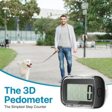3D Pedometer Portable Step Counter with Removable Clip and Lanyard Walking Step Counter for Walking Steps and Miles