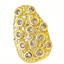 Meteorite Crater Copper Body Jewelry Cosplay Teeth-Gold-color