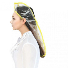 (Yellow) 1PC Waterproof Shampoo Shawl Hair Funnel Baked Oil Dyed Hair Care Shawl Shampoo Shawl For Household Hair Wash Rinse Dye Hair