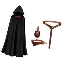 Men Renaissances Costume Medieval Vikinges Costume-Black