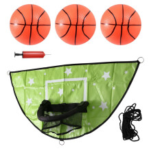 Trampoline Basketball Hoop Set Basketball Hoop for Kids Waterproof Sunscreen Basketball Attachment Green