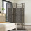 Homcom HOMCOM 4 Panel Folding Privacy Screen with Pine Wood Frame, Dark Grey 7