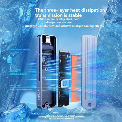 NVMe/ SSD Enclosure Support Visual LCD Fingerprint Encryption USB3.2 for Efficient Data Transfer 2